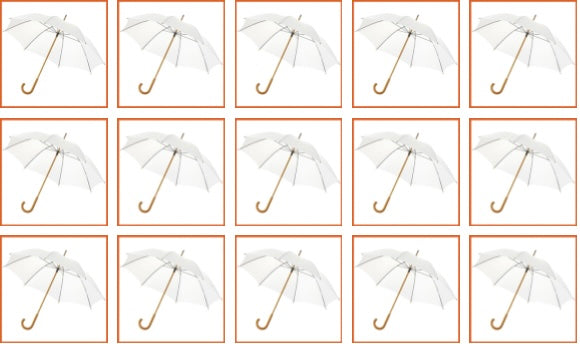 Set of 15 White Wedding Umbrellas - Style Set No.32